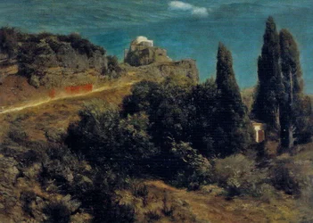 Mountain Castle with Warrior Procession